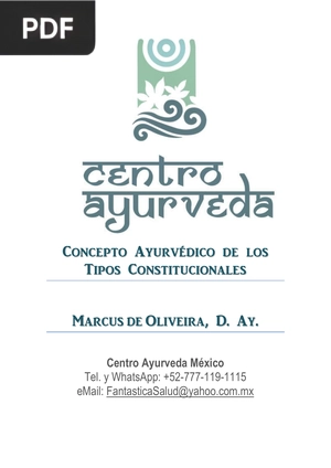 Concepto Ayurvédico de los Tipos Constitucionales