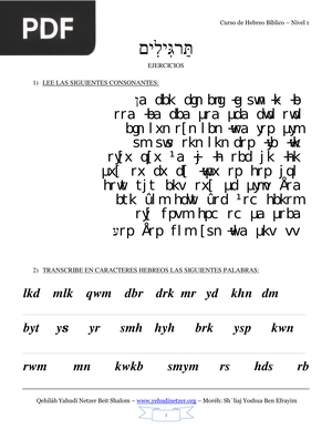 Curso de Hebreo Bíblico - Ejercicios