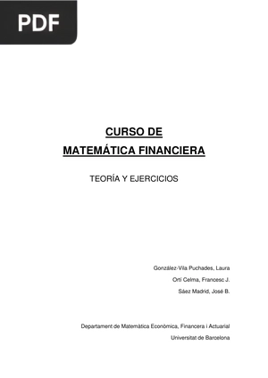 Curso de matemática financiera. Teoría y ejercicios