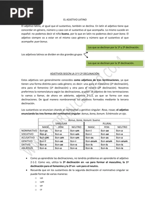 El Adjetivo Latino