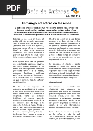 El manejo del estrés en los niños