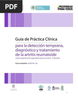 Guía de practica clínica para la detección temprana diagnóstico y tratamiento de artritis reumatoide