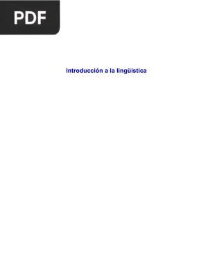 Introducción a la lingüística