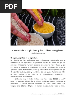 La historia de la agricultura y los cultivos transgénicos