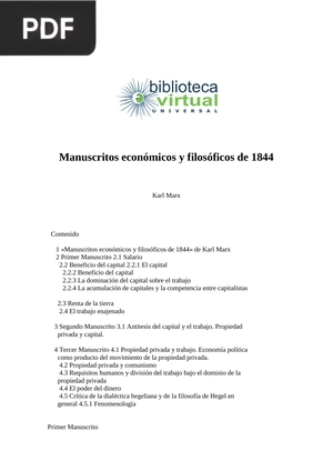 Manuscritos económicos y filosóficos de 1884