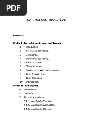 Matemáticas Financieras