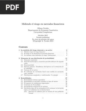 Midiendo el Riesgo en Mercados Financieros