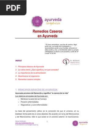 Remedios Caseros en Ayurveda