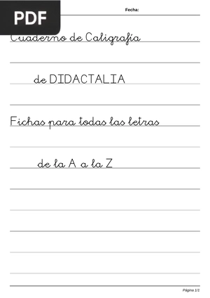 Cuaderno de Caligrafía