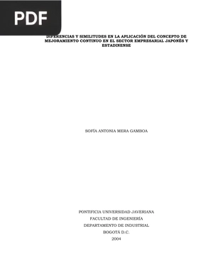 Diferencias y similitudes en la aplicación del concepto de mejoramiento continuo en el sector empresarial japonés y estadinense