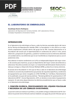 El laboratorio de embriología