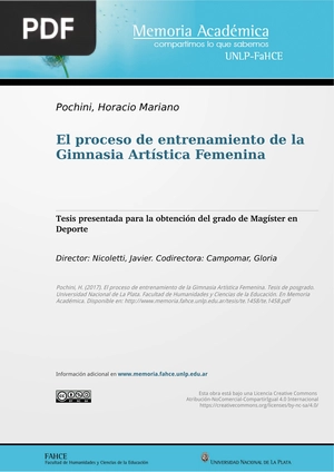 El proceso de entrenamiento de la Gimnasia Artística Femenina