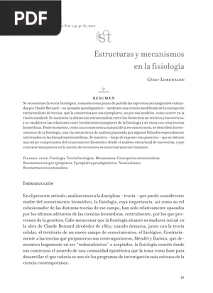 Estructuras y mecanismos en la fisiología