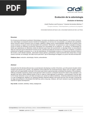 Evolución de la odontología