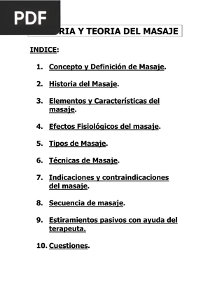 Historia y teoria de masaje