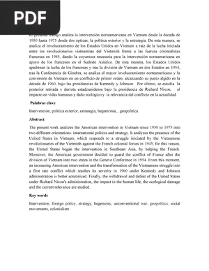 La intervención norteamericana en Vietnam: Política exterior y estrategia (1950-1975)