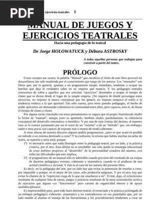 Manual de Juegos y ejercicios teatrales