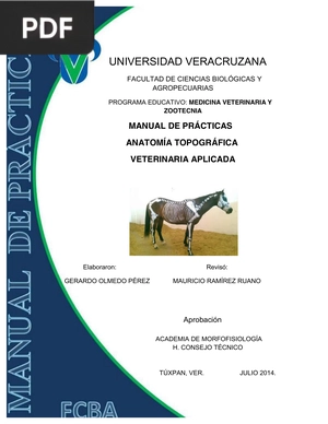 Manual de prácticas de anatomía topográfica veterinaria aplicada