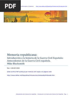 Memoria republicana: Introducción a la Guerra Civil Española: Antecedentes de la Guerra Civil Española