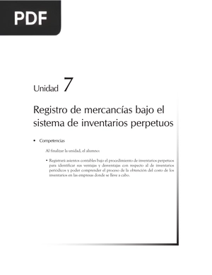 Registro de mercancías bajo el sistema de inventarios perpetuos