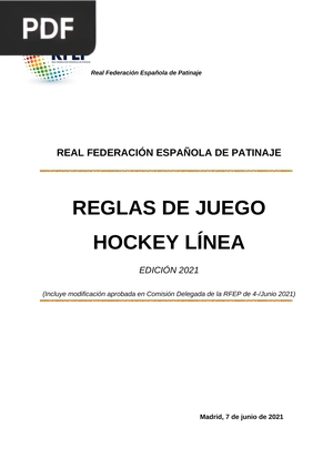 Reglas de juego hockey línea