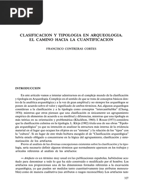 Clasificación y tipología en arqueología. El camino hacia la cuantificación