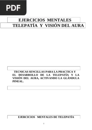 Ejercicios mentales. Telepatía y visión del aura