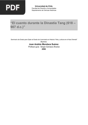 El cuento durante la Dinastía Tang (618-907 d.C)