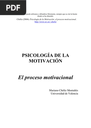 Psicología de la Motivación: El proceso motivacional