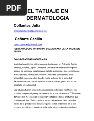 El tatuaje en dermatología