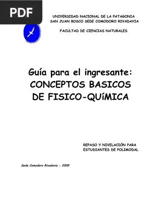 Guía para el ingresante: Conceptos Básicos de Físico-Química