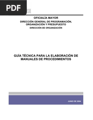 Guía técnica para la elaboración de manuales de procedimientos