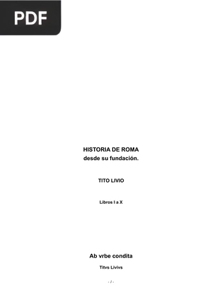 Historia de Roma desde su Fundación