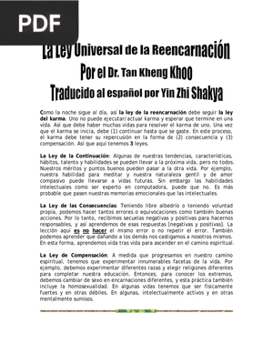 La Ley universal de la reencarnación