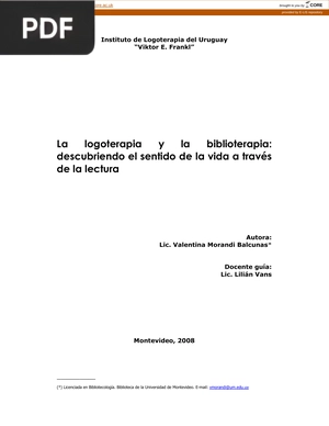 La logoterapia y la biblioterapia: descubriendo el sentido de la vida a través de la lectura