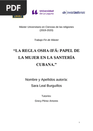 La regla Osha-Ifá: Papel de la mujer en la santería cubana