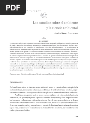 Los estudios sobre el ambiente y la ciencia ambiental Amelia