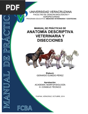 Manual de prácticas de anatomía descriptiva veterinaria y disecciones