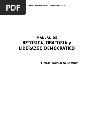 Manual de retorica, oratoria y liderazgo democrático