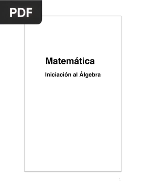 Matemática Iniciación al Álgebra