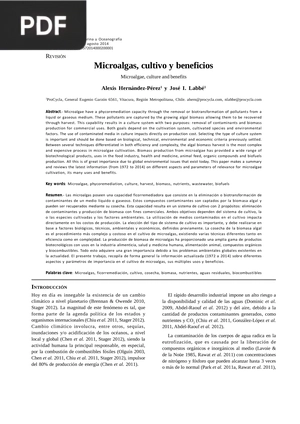 Microalgas, cultivo y beneficios