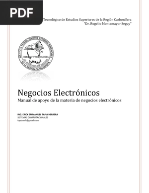 Negocios Electrónicos Manual de apoyo de la materia de negocios electrónicos