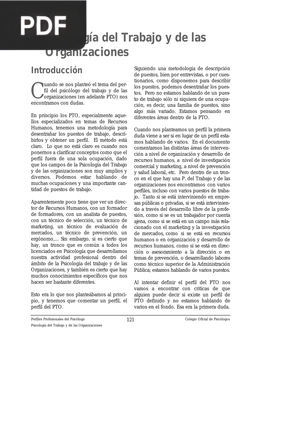 Psicología del Trabajo y de las Organizaciones