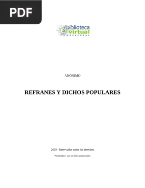 Refranes y dichos populares