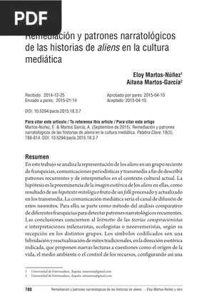 Remediación y patrones narratológicos de las historias de aliens en la cultura mediática