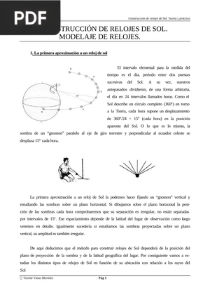 Construcción de relojes de sol. Modelaje de relojes