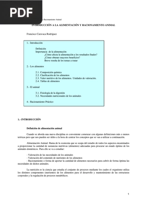 Introducción a la Alimentación y Racionamiento Animal