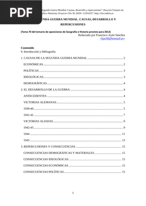 La Segunda Guerra Mundial: Causas, Desarrollo y Repercusiones