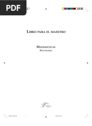 Libro para el maestro. Matemáticas. Educación secundaria