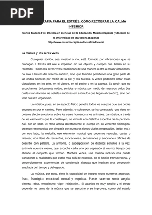 Musicoterapia para el Estrés: Como recobrar la calma interior (Artículo)